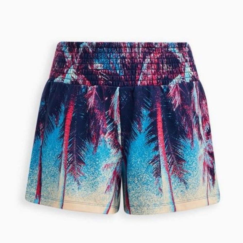 NWT Lightweight Terry Cover-up Shorts TORRID palm print 2 2x